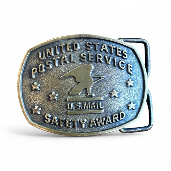 Vintage USPS United States Postal Service U.S. Mail Safety Award Belt Buckle - Picture 1 of 2